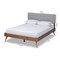 Baxton Studio Dilara Light Grey Upholstered Walnut Finished Queen Size Platform Bed 156-9408-9441 - alternate 4